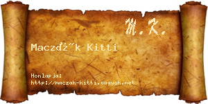 Maczák Kitti névjegykártya